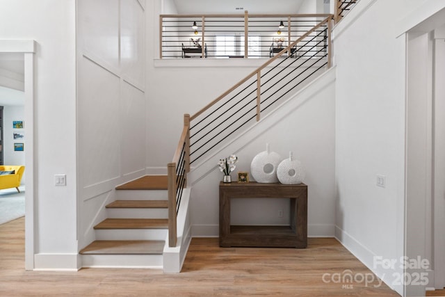 16112 Terry Ln, Huntersville, NC 28078 - stairs with baseboards and wood finished floors
