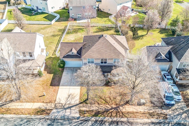 aerial view with a residential view