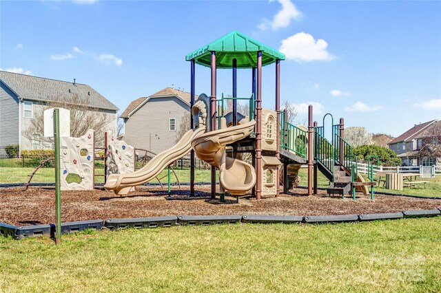 communal playground with a yard