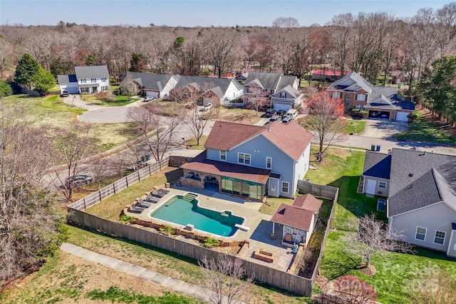 birds eye view of property featuring a residential view