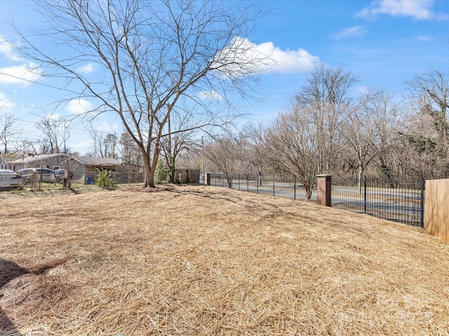 view of yard with fence