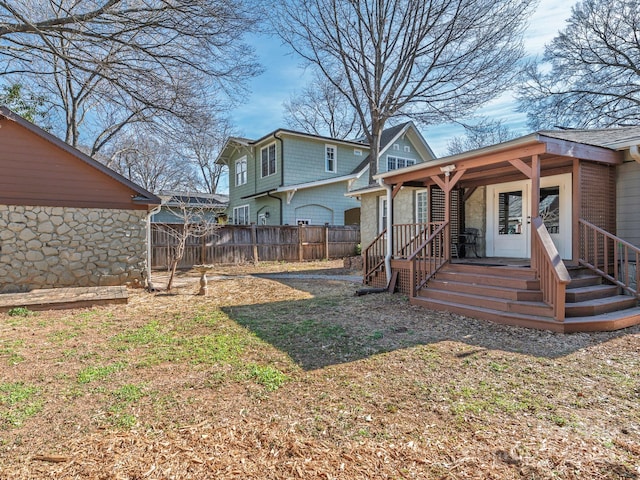 exterior space featuring fence