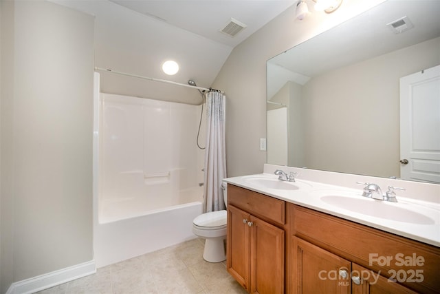 full bathroom with toilet, visible vents, and a sink