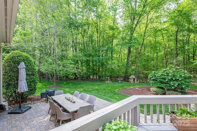 view of patio / terrace featuring outdoor dining space