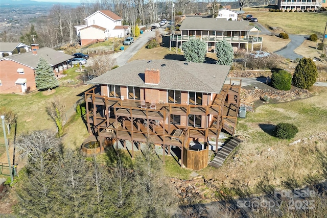 bird's eye view with a residential view