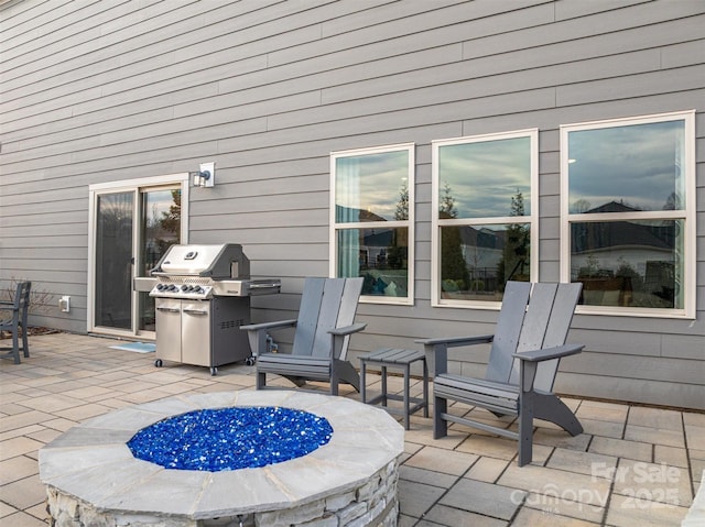 view of patio with area for grilling