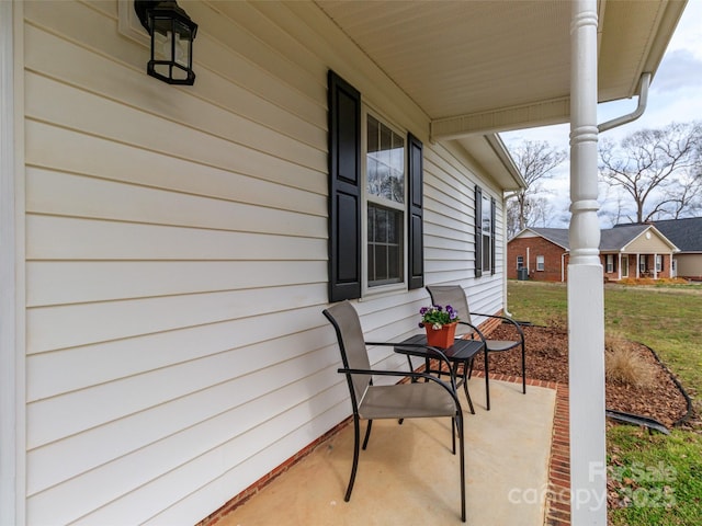 view of patio / terrace featuring covered porch