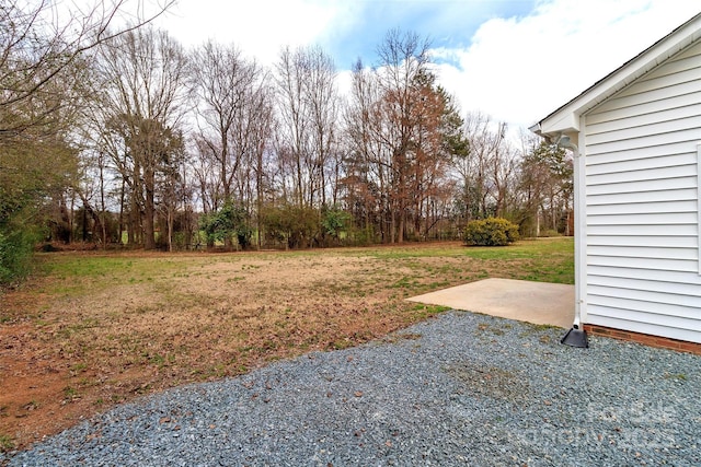 view of yard with a patio area