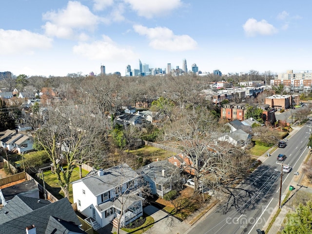 bird's eye view featuring a city view