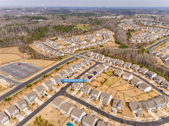 aerial view with a residential view