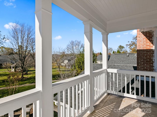 balcony with covered porch