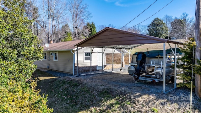 view of car parking with a carport