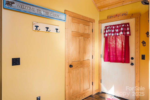 entrance foyer with dark wood finished floors