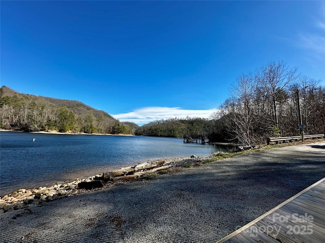 property view of water with a view of trees