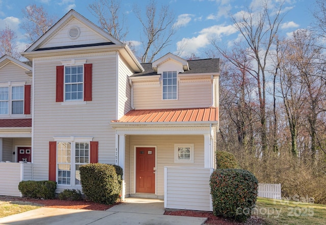 view of front of home with metal roof