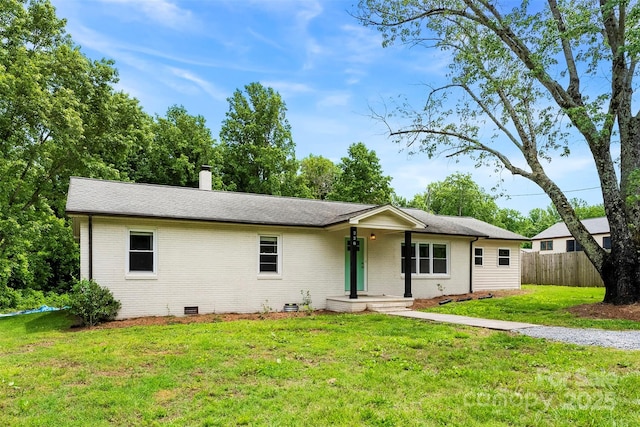 228 Tot Dellinger Rd, Cherryville, NC 28021 - ranch-style house with brick siding, crawl space, and a chimney
