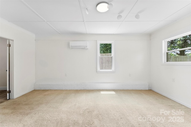 228 Tot Dellinger Rd, Cherryville, NC 28021 - carpeted spare room with a wall mounted air conditioner and baseboards