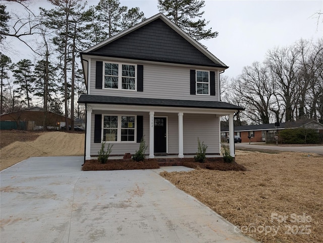 view of front of property with a porch