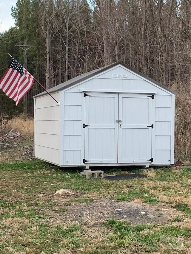 view of shed