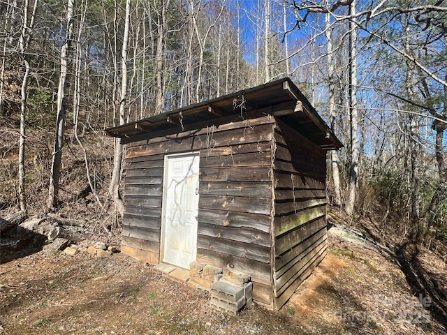 view of shed