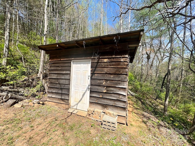 1019 Hudlin Gap Rd, Pisgah Forest, NC 28768 - view of shed with a forest view