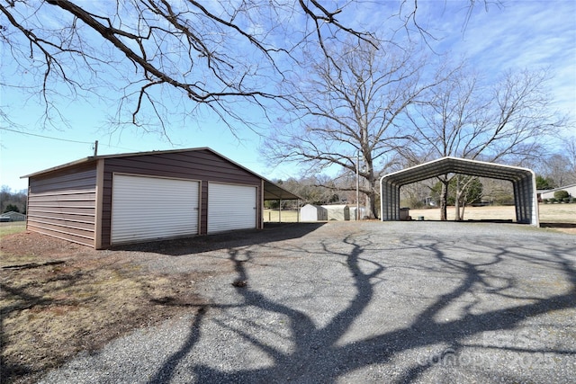 exterior space with a carport