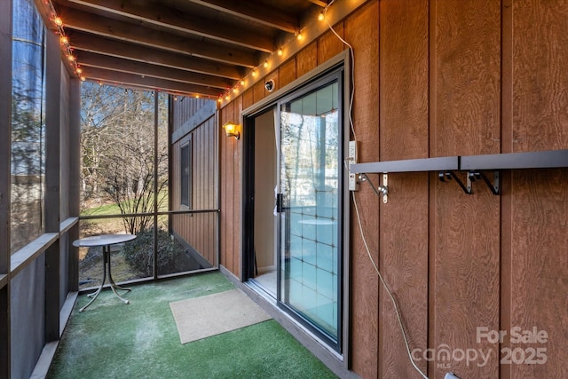 view of unfurnished sunroom