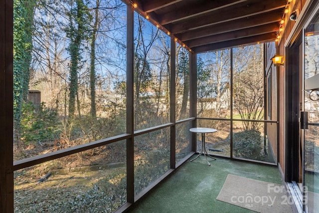 view of unfurnished sunroom