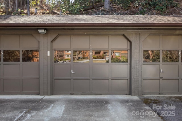 view of garage