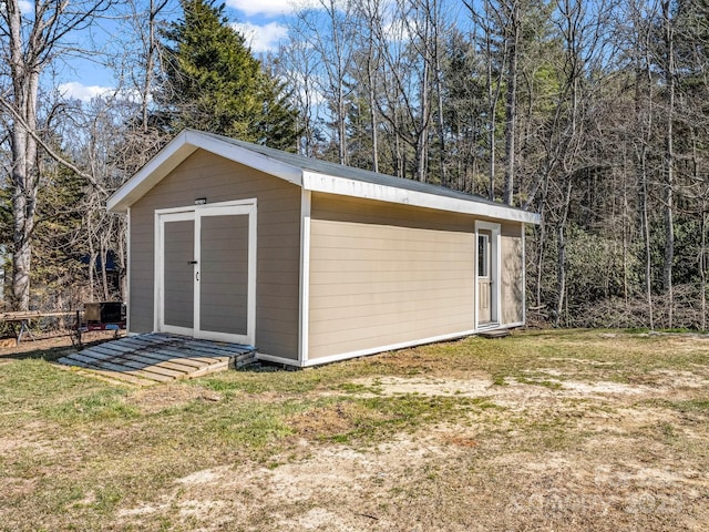 view of shed