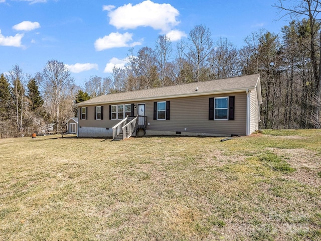 981 Gilliam Mountain Rd, Hendersonville, NC 28792 - view of front of home with crawl space and a front yard