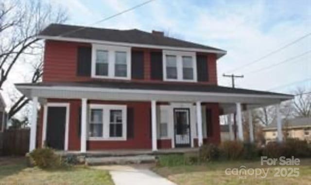 view of front of property with covered porch