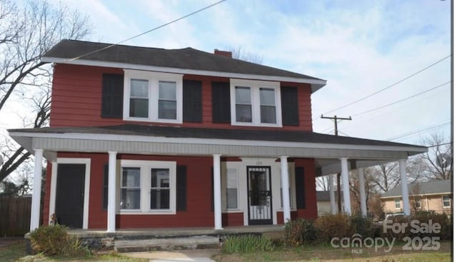 view of front facade with covered porch