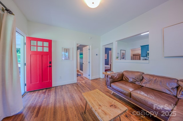 124 Dodge St, Asheville, NC 28803 - entrance foyer with wood finished floors and baseboards