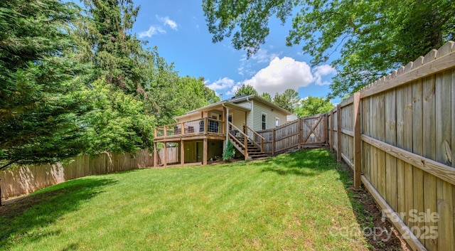 124 Dodge St, Asheville, NC 28803 - view of yard featuring stairway and a wooden deck