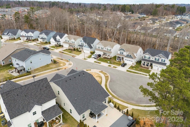 bird's eye view with a residential view