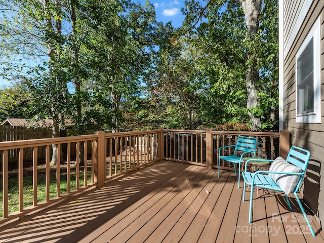 wooden terrace with fence