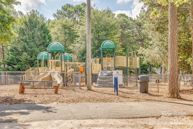 communal playground with fence