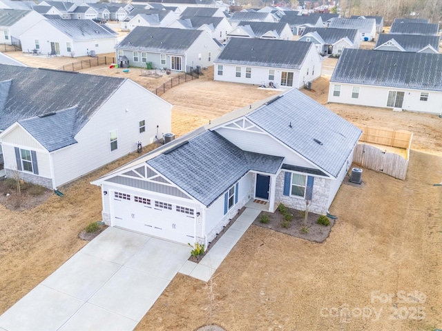 drone / aerial view with a residential view