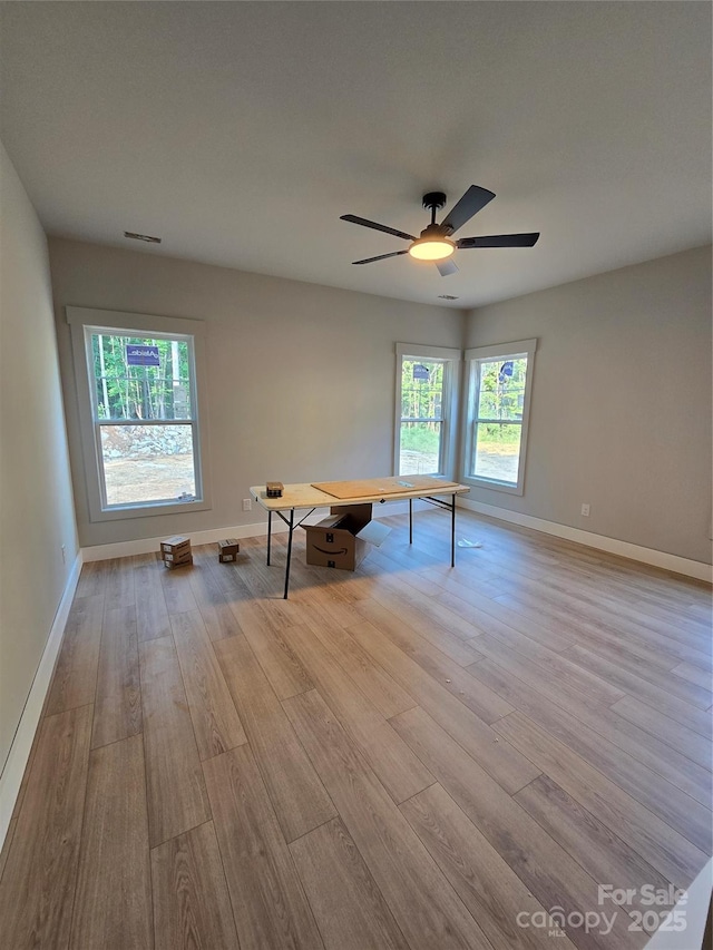 44389 US-52 Hwy N, Richfield, NC 28137 - rec room featuring wood finished floors, baseboards, and ceiling fan