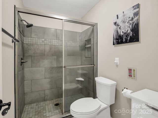 1973 Buffalo Creek Rd, Lake Lure, NC 28746 - bathroom with a shower stall and toilet
