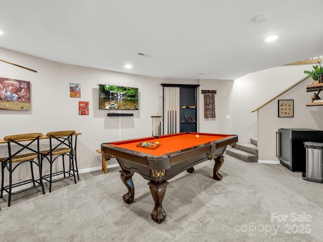1973 Buffalo Creek Rd, Lake Lure, NC 28746 - game room with recessed lighting, carpet, and pool table