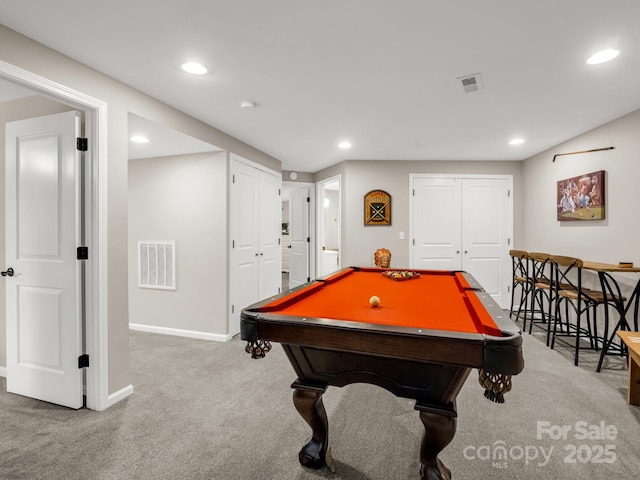 1973 Buffalo Creek Rd, Lake Lure, NC 28746 - playroom with recessed lighting, visible vents, and carpet