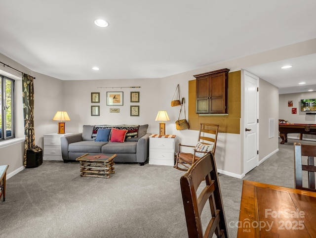 1973 Buffalo Creek Rd, Lake Lure, NC 28746 - living area with recessed lighting, carpet floors, and baseboards