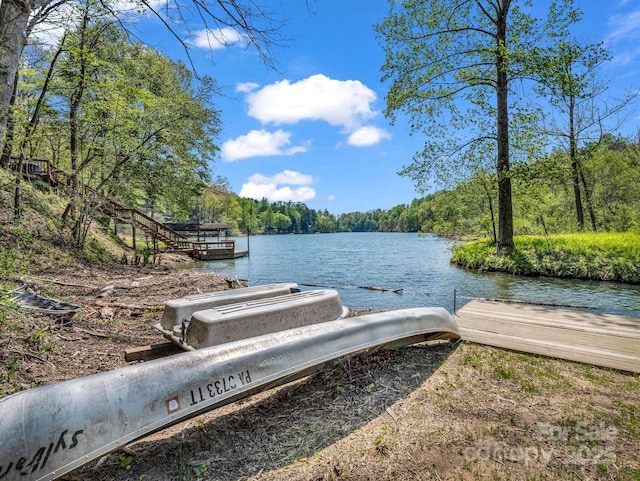 1973 Buffalo Creek Rd, Lake Lure, NC 28746 - view of dock with a forest view and a water view