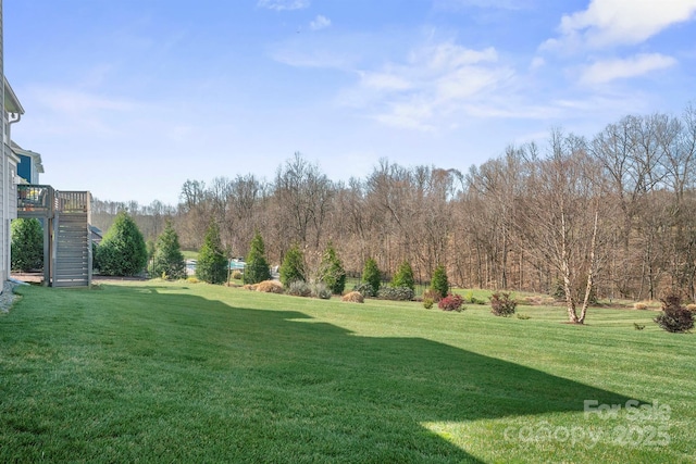 190 Hidden Meadows Dr, Mooresville, NC 28117 - view of yard featuring stairs and a deck
