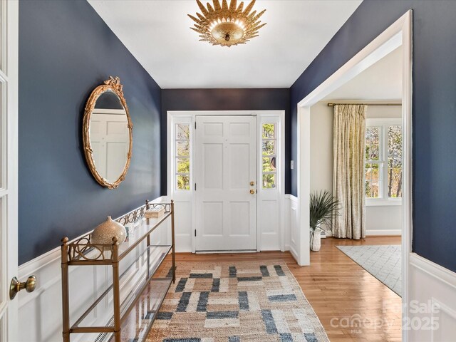 foyer featuring light wood-type flooring