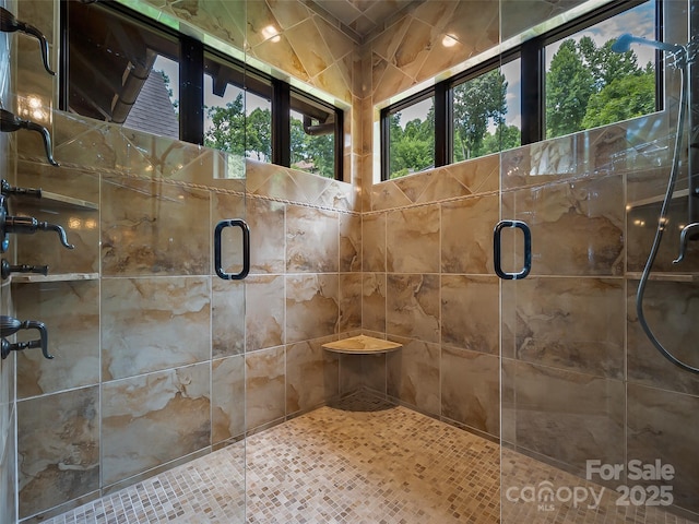 full bathroom with a stall shower