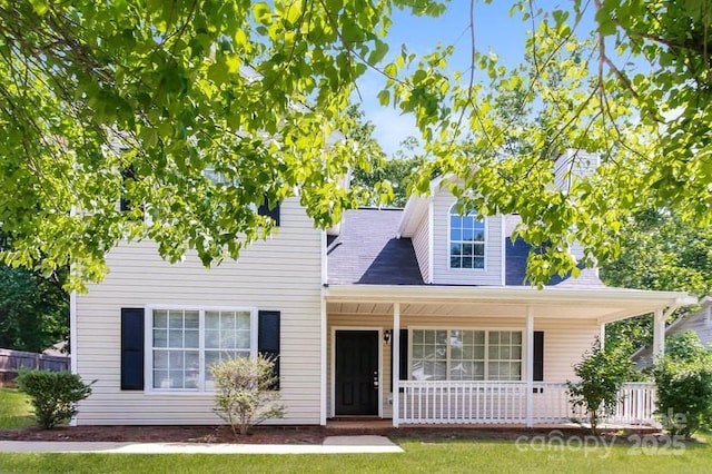 view of front of home featuring a porch