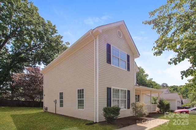 view of property exterior featuring a yard